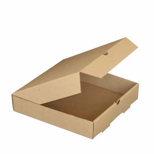 Plain Kraft Paper 10inch Corrugated Pizza Box, Shape : Square