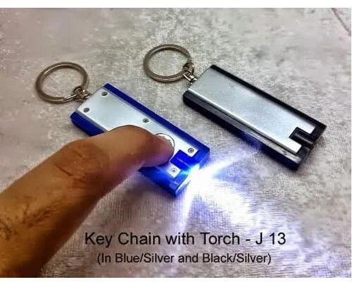 Rectangular Metal Torch Keychain, Color : All Colors
