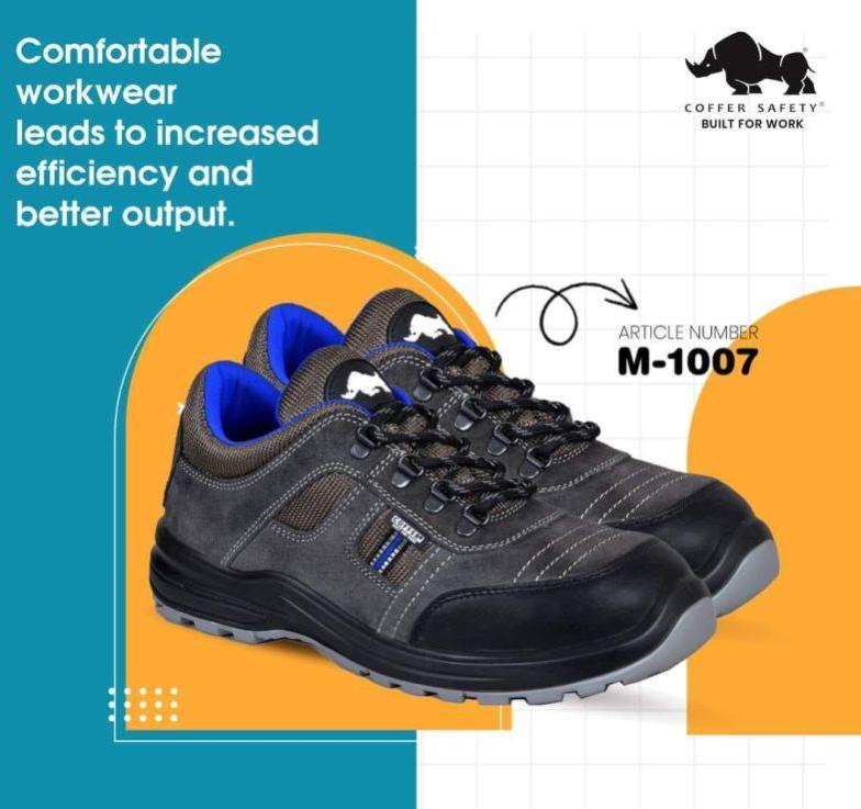 M1007 Coffer Suede Leather Safety Shoes, Feature : Anti Skid, Anti-Static, Durable, High Strength