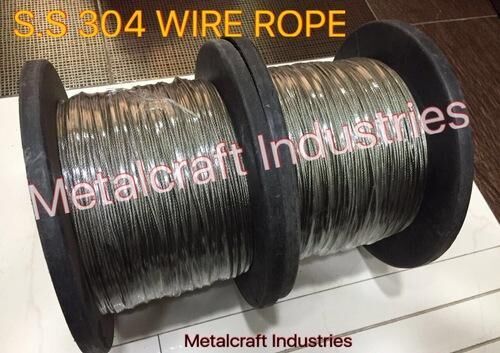 Stainless Steel 304 Wire Rope, Length : 500 meter/reel