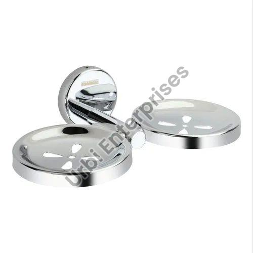 Round Zorba Stainless Steel Double Soap Dish, for Bathroom, Feature : High Quality, Shiny Look