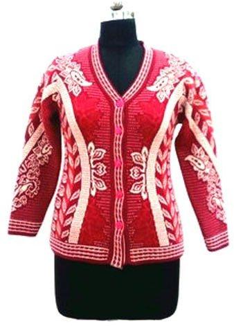 Printed Wool ladies cardigan, Size : All Size