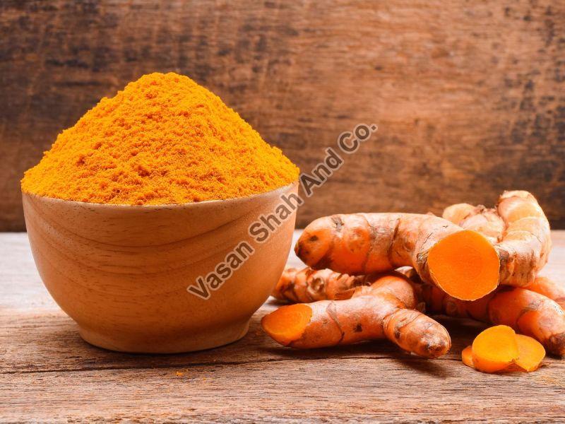 Golden Yellow Raw Common Turmeric, for Food Medicine, Spices, Cooking, Form : Finger