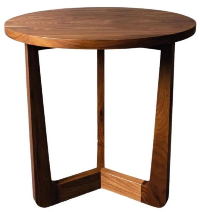 Brown Wooden Side Table, Shape : Round