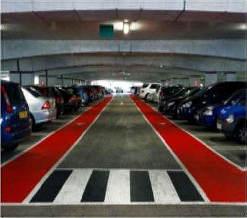 Red Parking Bay Line Marking Epoxy, for Floor Use, Feature : Accurate Dimension