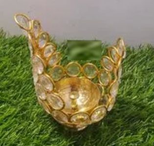 Golden Crystal Brass Diya