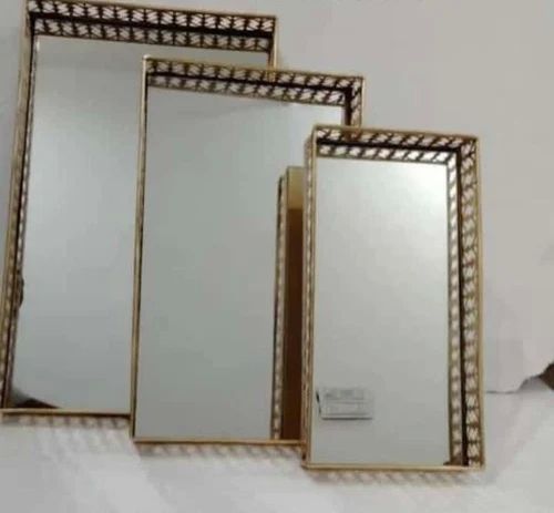 Rectangular Plastic Mirror Tray Set, for Home, Size : 8 X 12 Inch