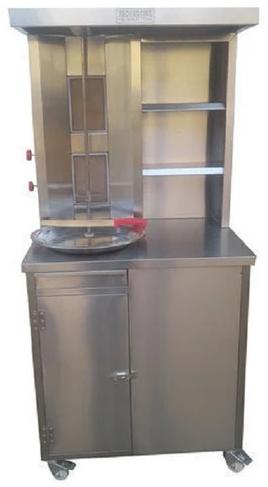 Silver 2 Burner Gas Shawarma Machine, for Restaurant/Commercial Kitchen
