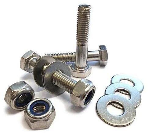 Hexagonal Stainless Steel Nuts Bolts Washers, Color : Silver