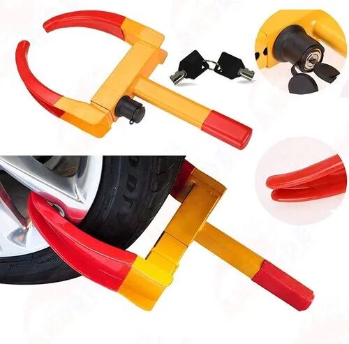 Alloy Steel Car Wheel Lock, Color : Red  Yellow
