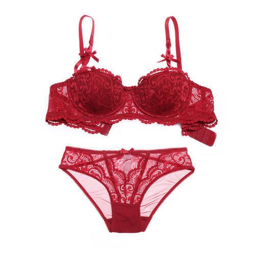 Cotton Ladies Red Lace Bra Panty Set at Best Price in Ghaziabad