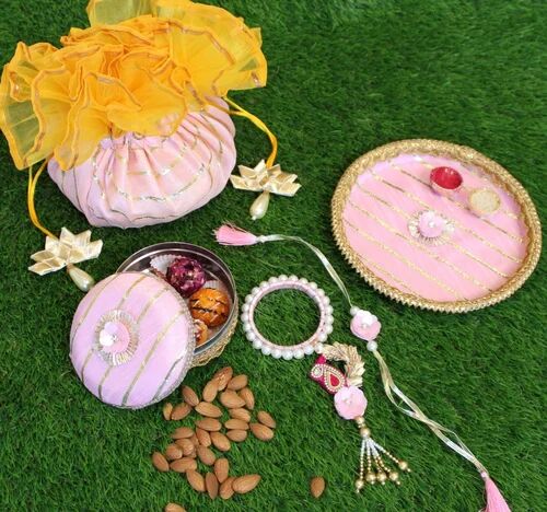 Cotton Rakhi Platters, Technics : Hand Made
