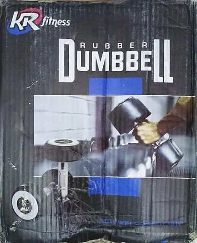 Rubber Dumbbell, Color : Black