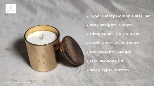 Glossy Golden Glass Jar Scented Candle