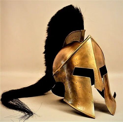Mild Steel Roman Medieval Helmets, Color : Golden