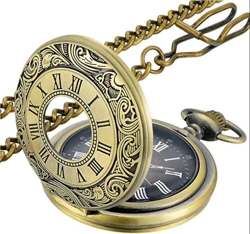 Brass Roman Pocket Watches, Color : Brown
