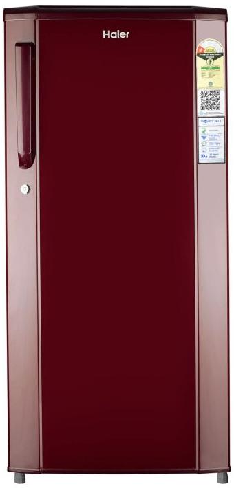 Haier 165L 1 Star Direct Cool Single Door Refrigerator (HED-171RS-P, Red Steel)