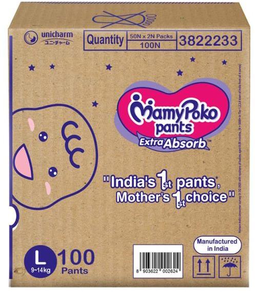 MamyPoko Pants Extra Absorb Large, 9-14 kg, Pack of 100