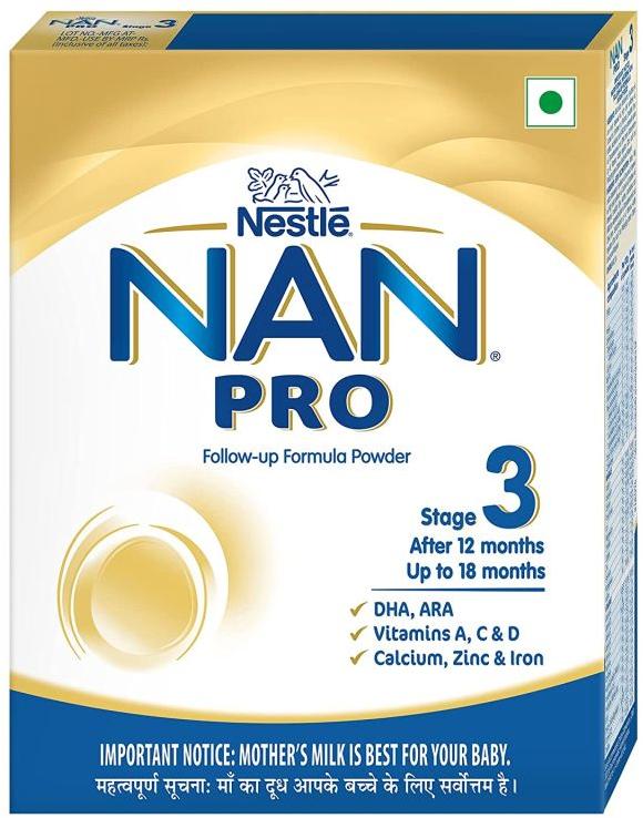 Nestlé NAN PRO 3 Follow-Up Formula Powder - After 12 months, Up to 18 months, Stage 3, 400g