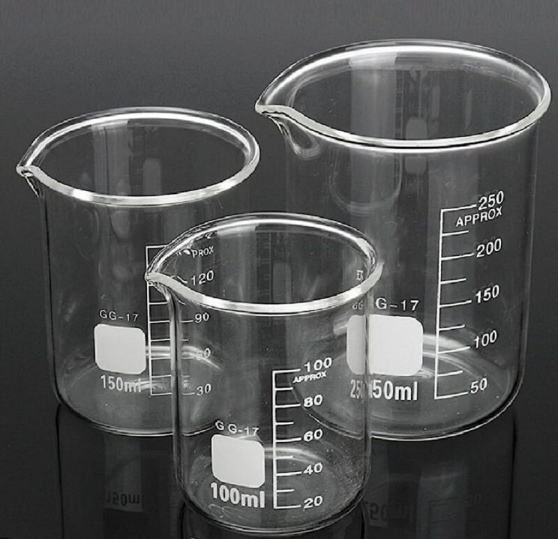 Transparent Glass Beaker, Borosilicate