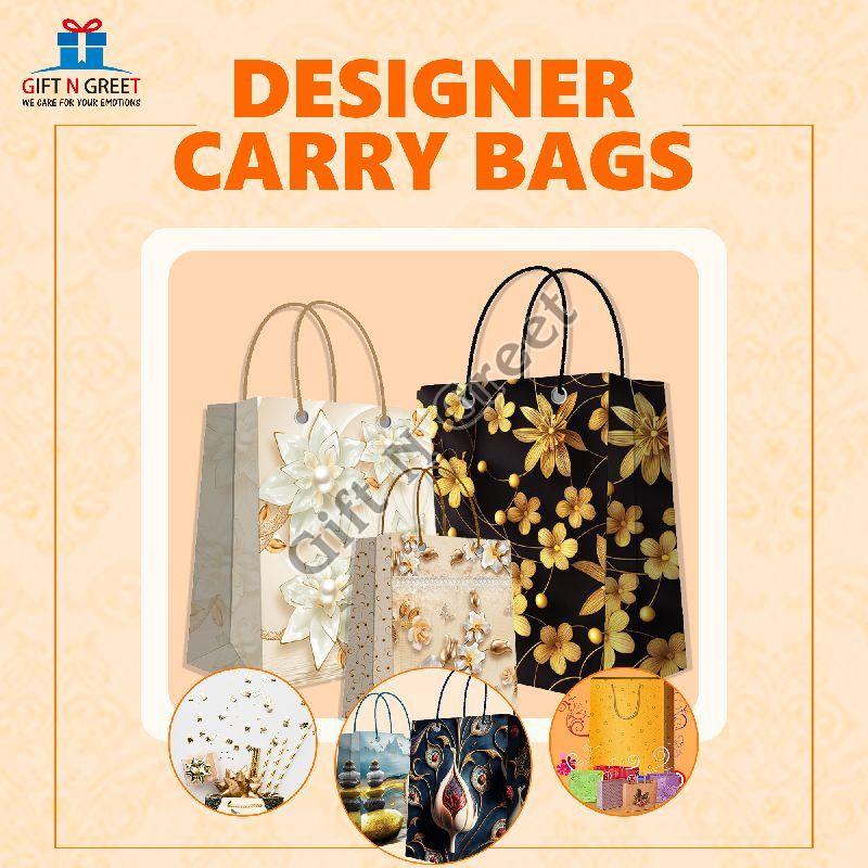 Multicolor Square Printed Designer Carry Bags, Style : Stripe