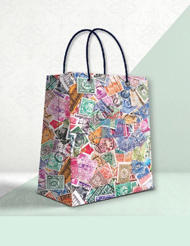 Multicolor Square Paper Printed Carry Bags