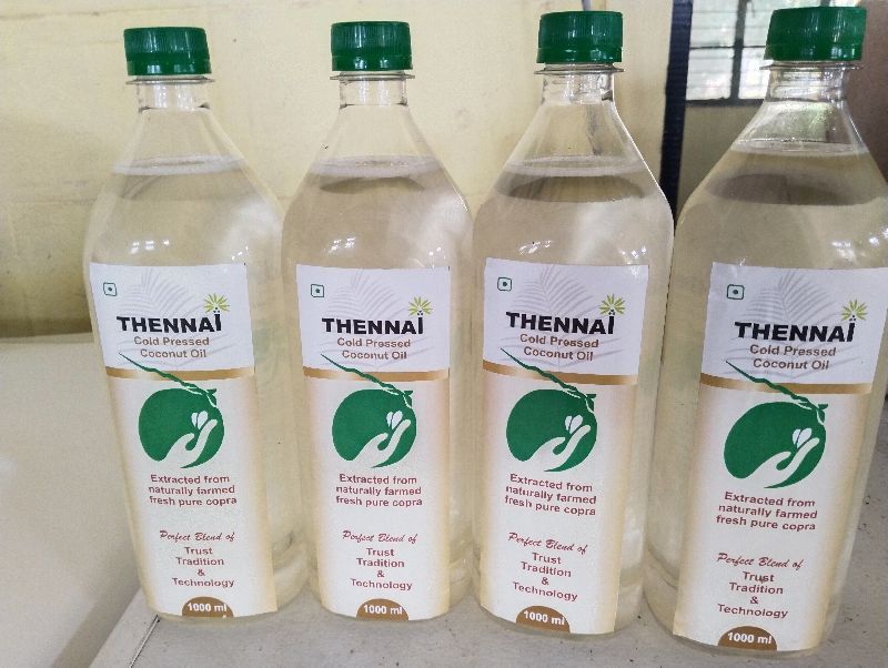 Thennai cold pressed coconut oil, for Cooking, Packaging Size : 50g, 500gm, 1kg, 35kg