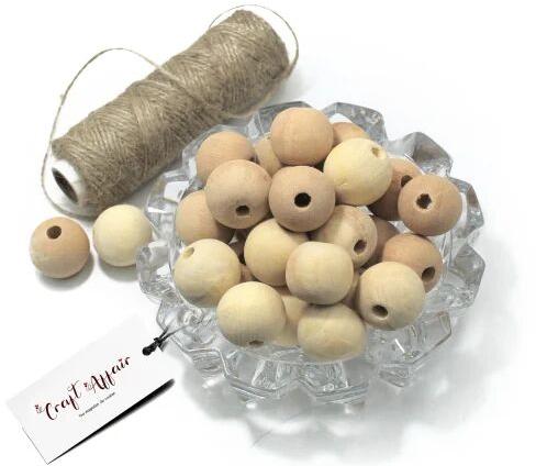 Round Wooden Beads, Size : 25mm