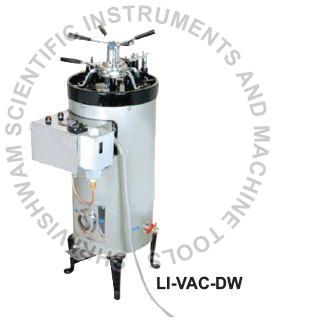 Metal Polished Vertical Double Wall Autoclave, for Laboratory Use, Overall Dimension : 295x150x235mm