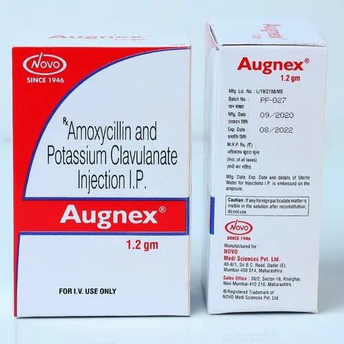 Amoxicillin Potassium Clavulanate Injection IP, Packaging Type : Box