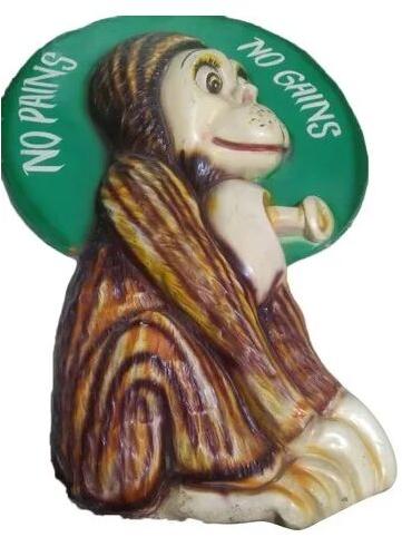 Fiber Monkey Statue, Color : Brown