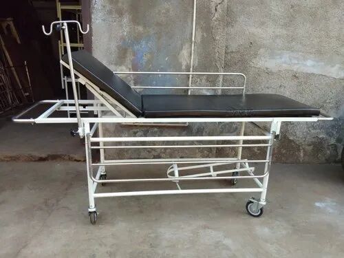 White Rectangle POWDER COATED Stretcher Trolley