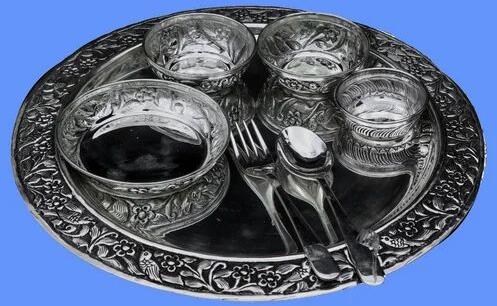 Round Silver Dinner Set