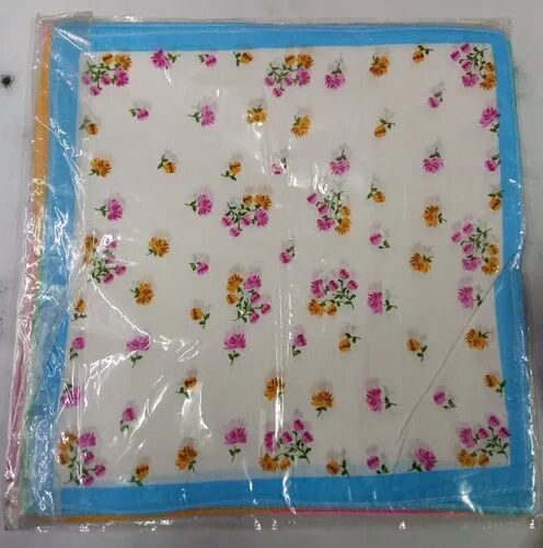 Printed Women Cotton Handkerchief, Size : 12x12 cm (LxW)