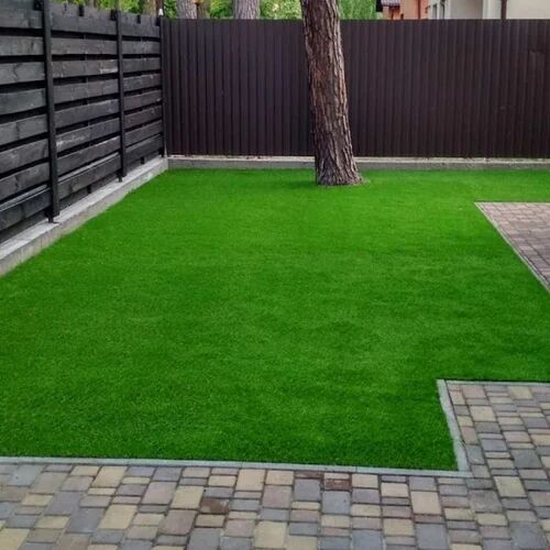 Plain PP artificial grass mat, Color : Green