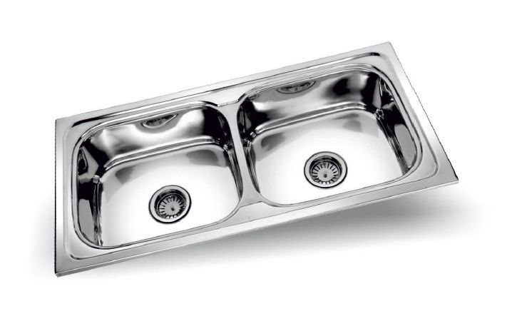 0.80mm Double Bowl SS Square Kitchen Sink