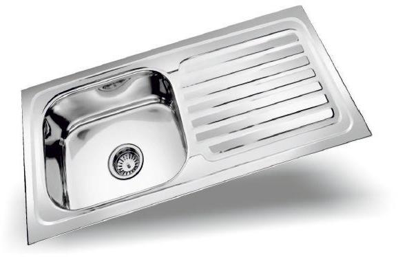 0.80mm Single Bowl with Drainboard SS Kitchen Sink