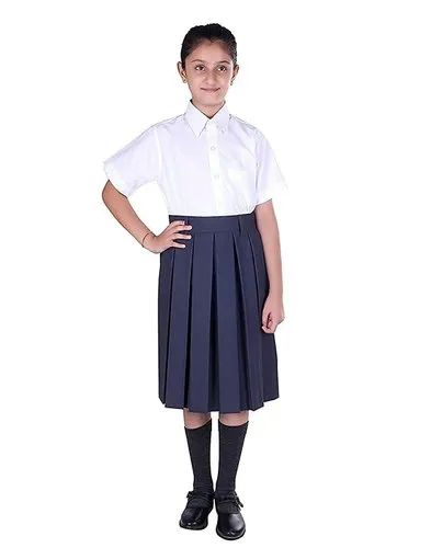 Plain Cotton Girls School Skirt, Size : M