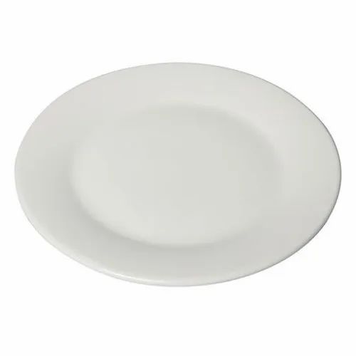 8 Inch Round Plain White Ceramic Quarter Plate