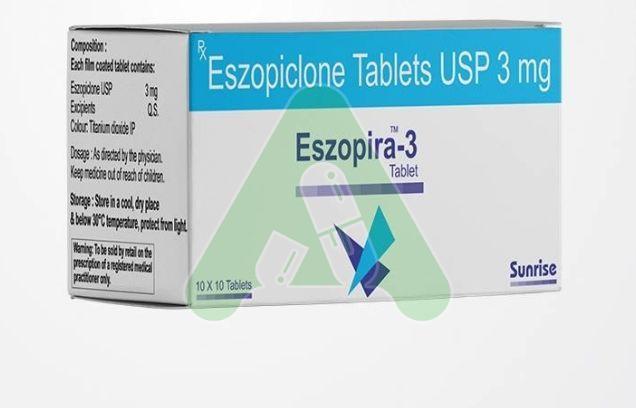 Eszopira 3mg Tablets, for Home, Hospital, Clinic, Grade Standard : Pharma
