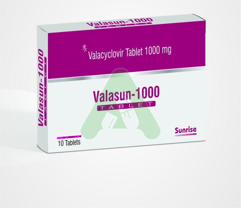 Valasun 1000mg Tablets, for Genital Herpes Infection, Herpes Zoster Infections