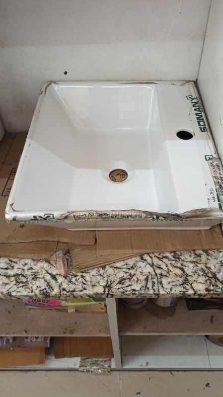 Rectangular Ceramic Plain Polished Somany Wash Basin, for Home, Hotel, Restaurant, Size : Multisize