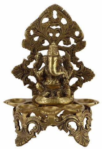 Brass Ganesha Statue, Color : Golden