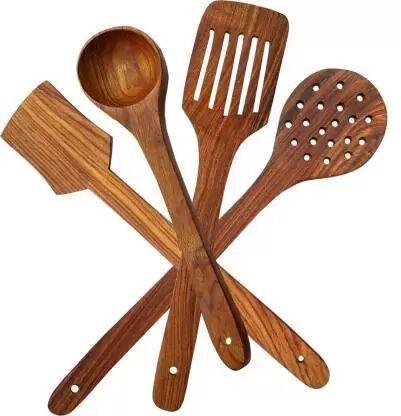 HOMES CROWN Non Coated Plain wooden kitchenware, Color : Brown