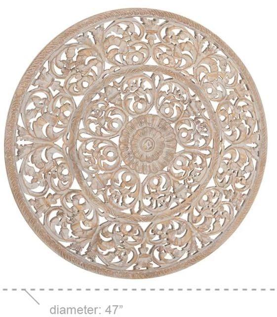 Homes crown circle wooden mdf wall panel, for Residential, Color : White