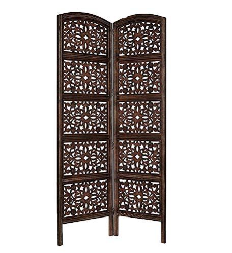 wooden screen 2 panel foldable partition
