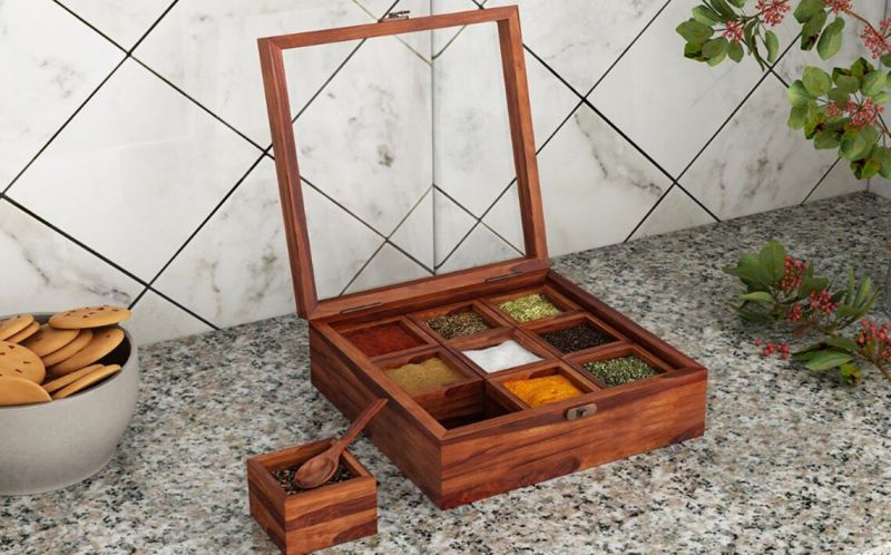 wooden spices box