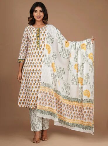 Multi-color Cotton Printed ladies Stitched Suits, Occasion : Party Wear