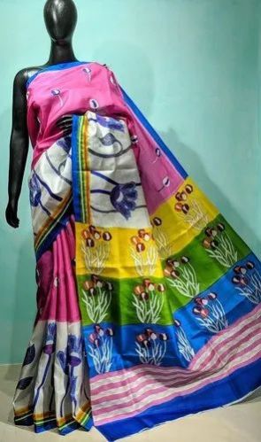 Unstitched Ladies Kantha Stitch Saree, for Easy Wash, Anti-Wrinkle, Shrink-Resistant, Width : 6 Meter
