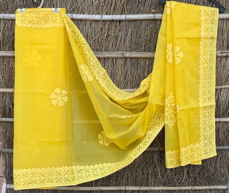 Unstitched Ladies Pure Cotton Saree, for Easy Wash, Anti-Wrinkle, Shrink-Resistant, Width : 6 Meter